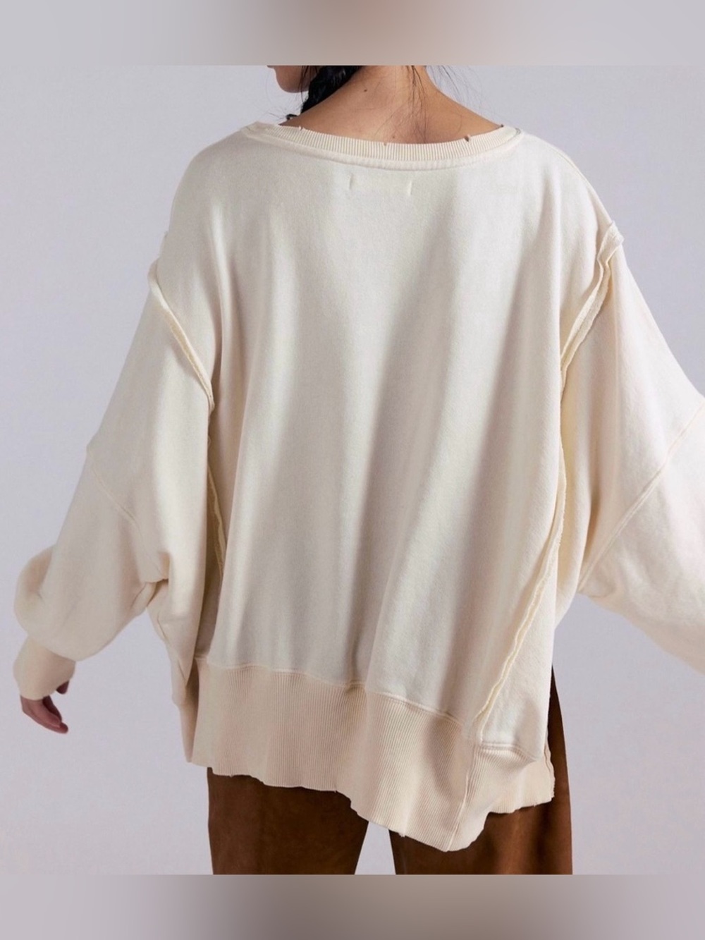 NWT Free People M We the Free Graphic Pullover Camden in Deer 🦌 Combo Sweatshirt - Picture 2 of 6